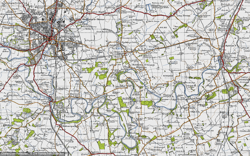 Old Map of Low Dinsdale, 1947 in 1947
