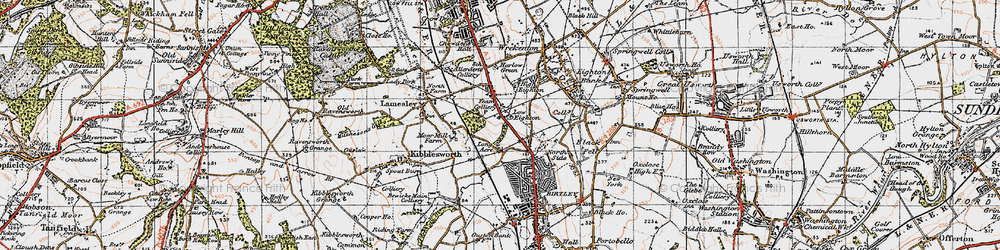Old map of Low Eighton in 1947