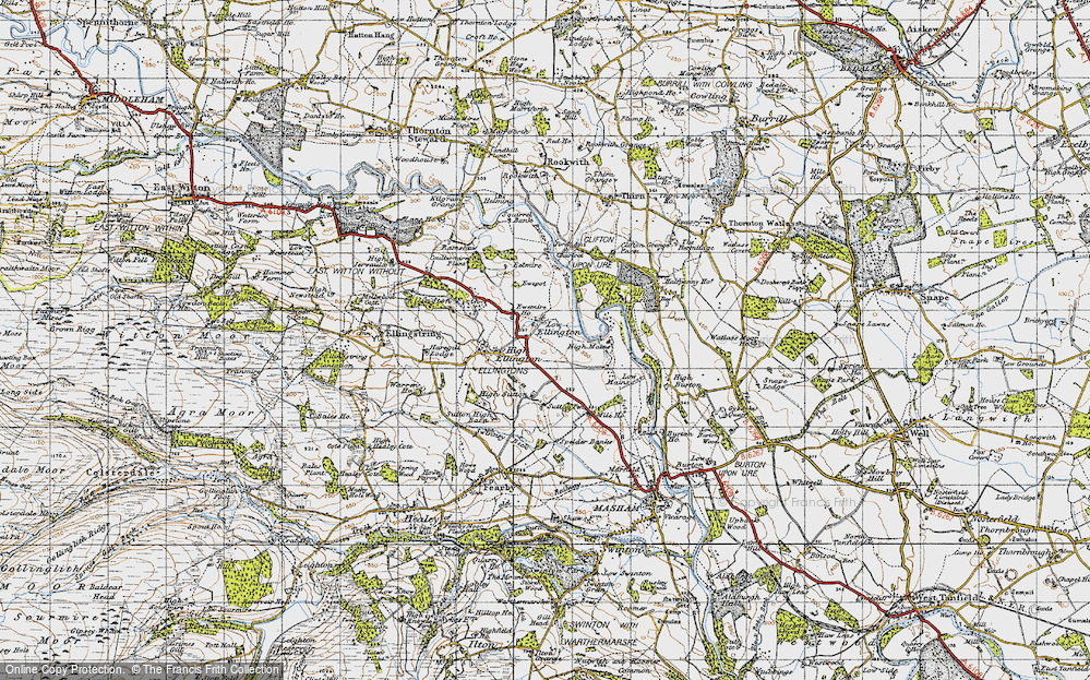 Old Map of Low Ellington, 1947 in 1947