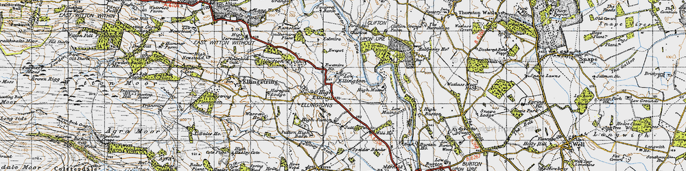 Old map of Low Ellington in 1947