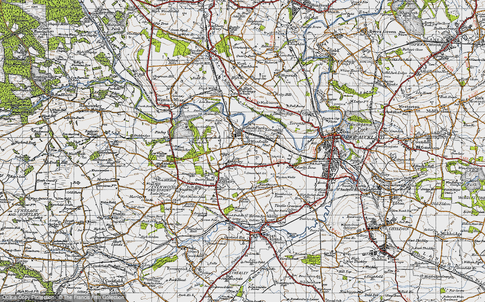 Old Map of Low Etherley, 1947 in 1947