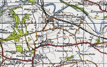 Old map of Low Etherley in 1947