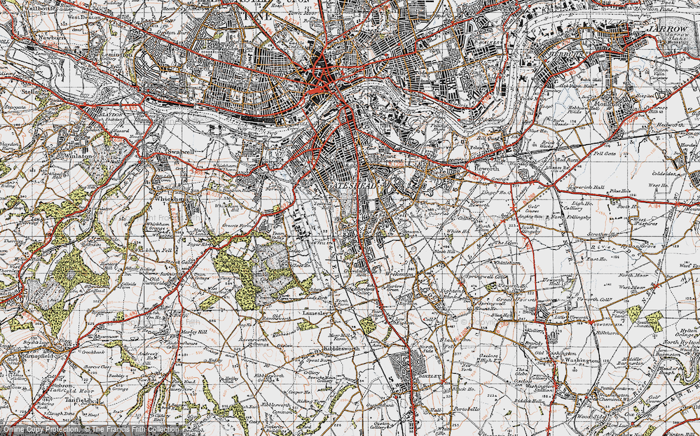 Old Map of Low Fell, 1947 in 1947
