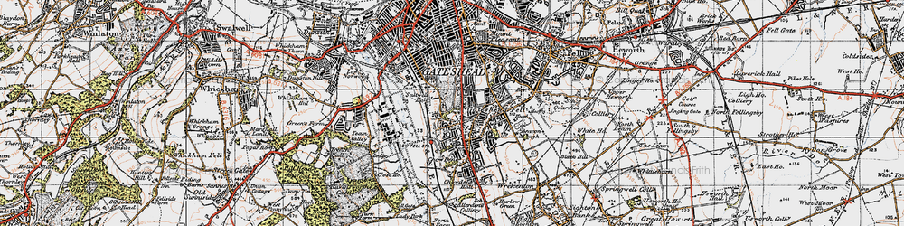 Old map of Low Fell in 1947