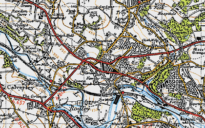 Old map of Low Fold in 1947