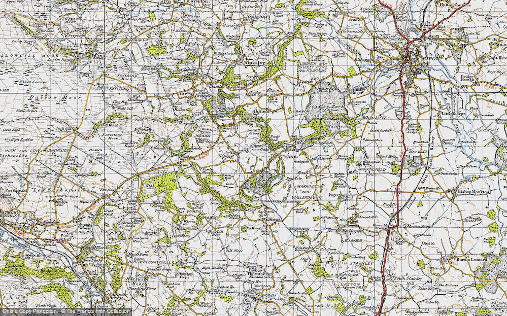 Old Map of Historic Map covering How Hill in 1947