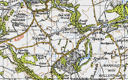 Old map of How Hill in 1947