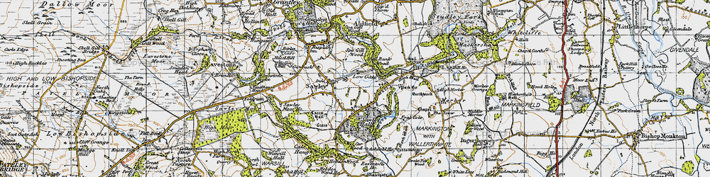 Old map of Wet Car Wood in 1947