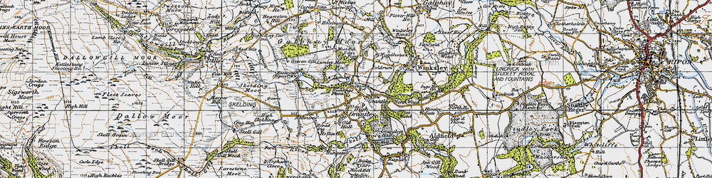 Old map of Low Grantley in 1947