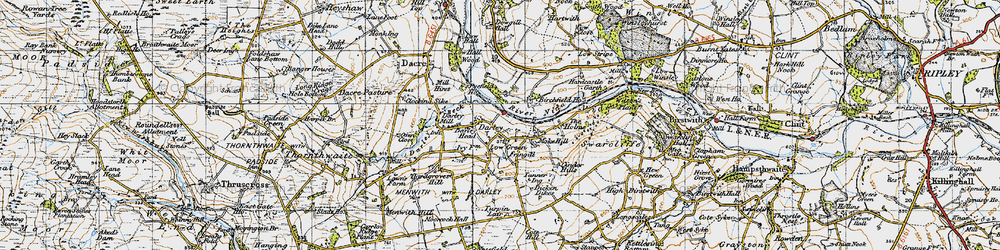 Old map of Low Green in 1947