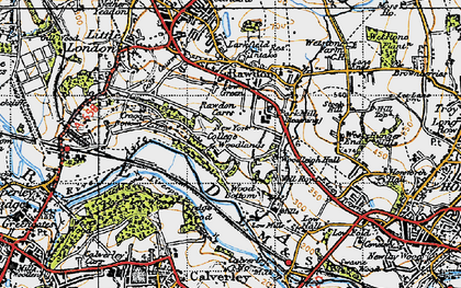 Old map of Low Green in 1947