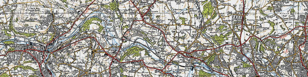 Old map of Low Green in 1947