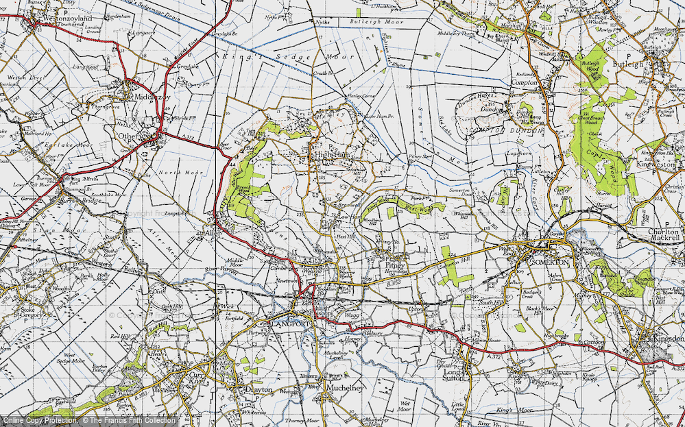 Old Map of Low Ham, 1945 in 1945