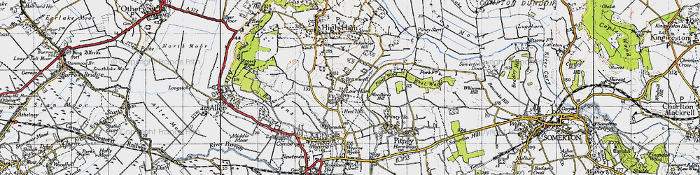 Old map of Low Ham in 1945