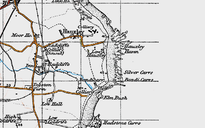 Old map of Low Hauxley in 1947