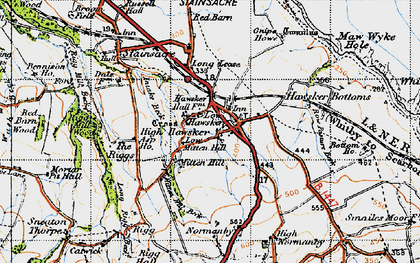 Old map of Low Hawsker in 1947