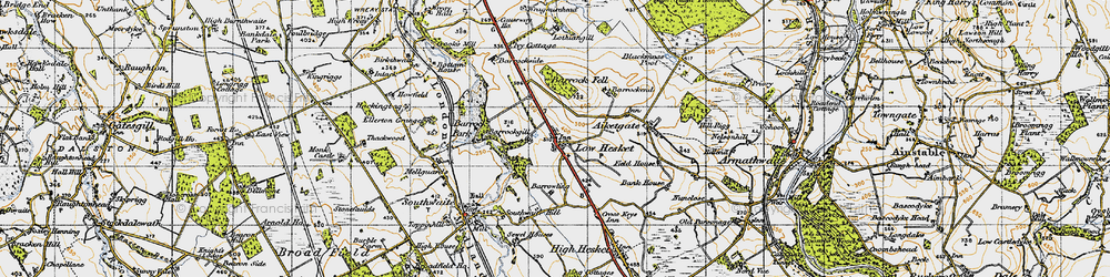 Old map of Barrock Side in 1947