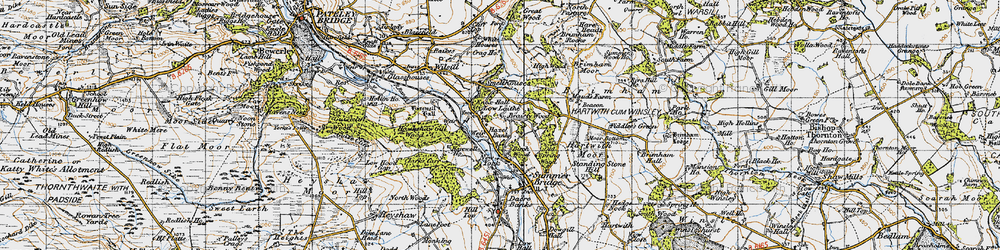 Old map of Birch Wood in 1947