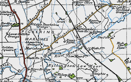 Old map of Low Marishes in 1947