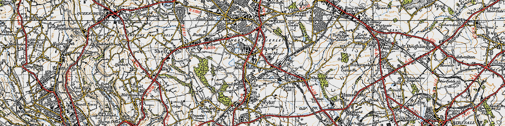 Old map of Low Moor in 1947