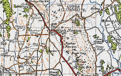 Old map of Low Newton in 1947