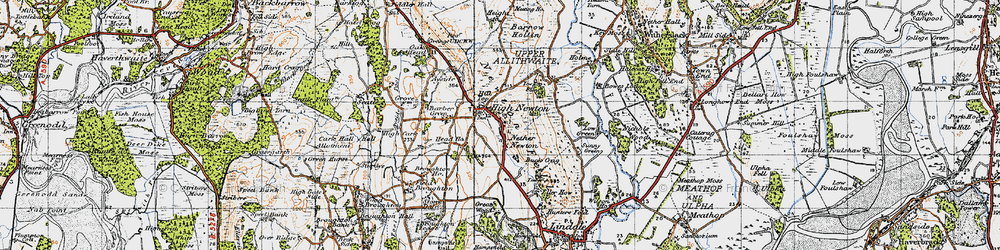 Old map of Low Newton in 1947