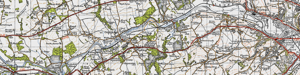 Old map of Low Prudhoe in 1947