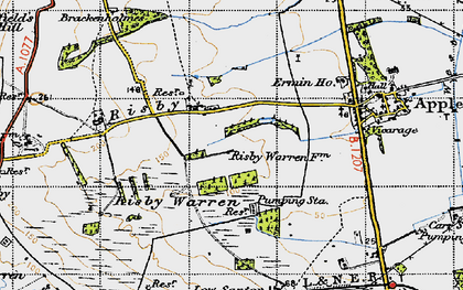 Old map of Low Risby in 1947