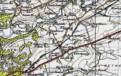 Old map of Lanerton in 1947