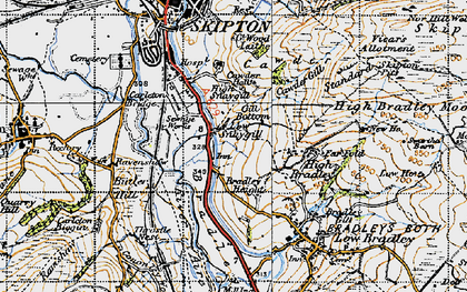 Old map of Low Snaygill in 1947