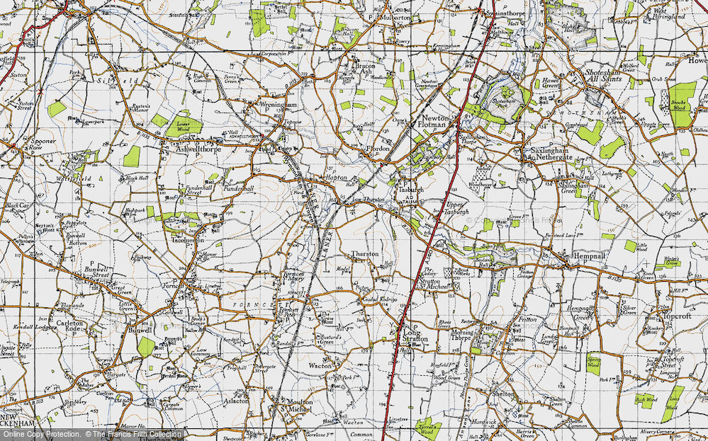Old Map of Low Tharston, 1946 in 1946