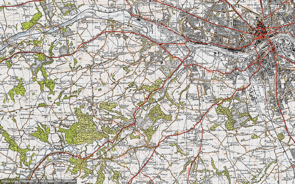 Old Map of Low Thornley, 1947 in 1947