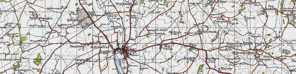 Old map of Low Toynton in 1946