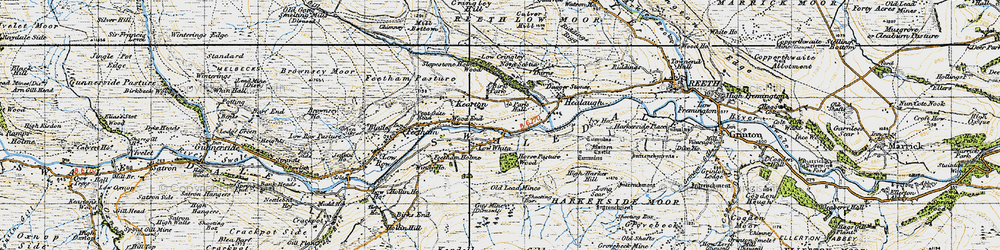 Old map of Low Whita in 1947