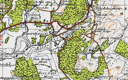 Old map of Burn Barrow Wood in 1947