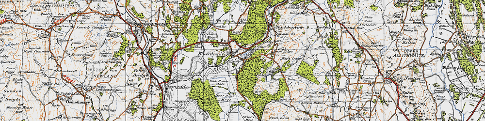 Old map of Birk Dault in 1947
