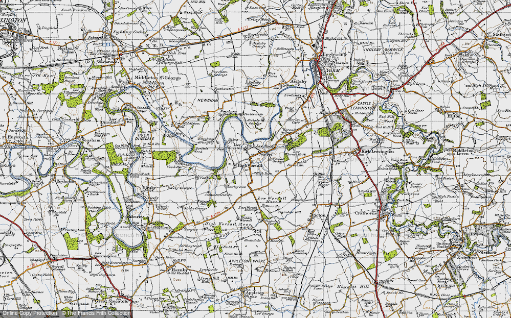 Old Map of Low Worsall, 1947 in 1947