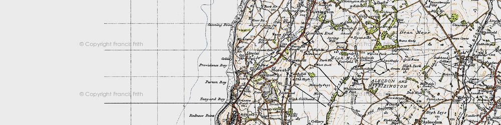 Old map of Lowca in 1947