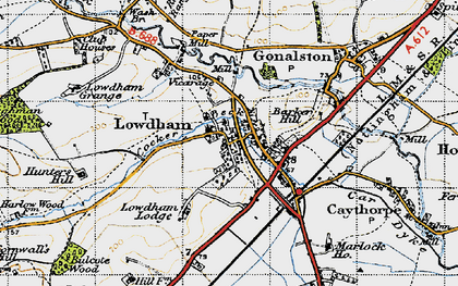 Old map of Lowdham Lodge in 1946