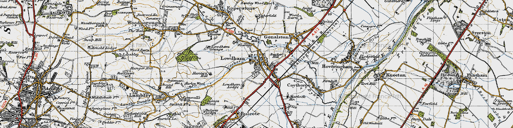 Old map of Lowdham Lodge in 1946