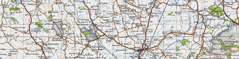 Old map of Lowe in 1947