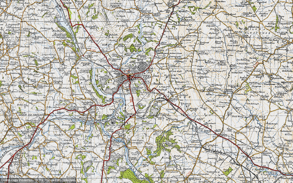Old Map of Lowe Hill, 1947 in 1947