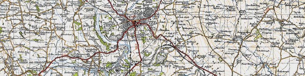 Old map of Lowe Hill in 1947