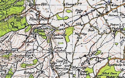 Old map of Lower Aisholt in 1946