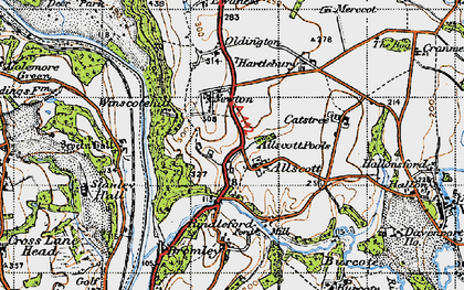Old map of Lower Allscott in 1946