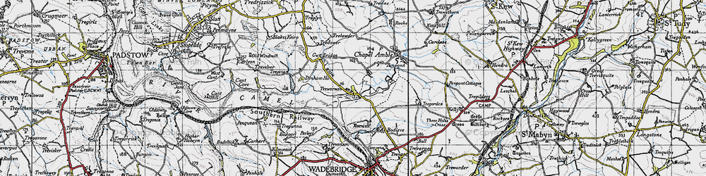 Old map of Lower Amble in 1946