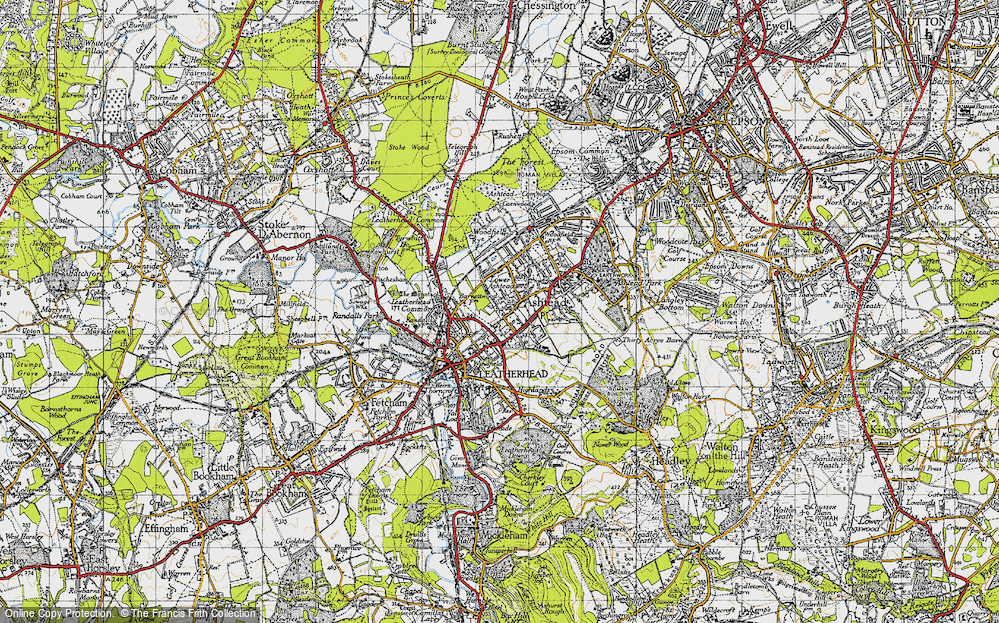 Old Map of Lower Ashtead, 1945 in 1945