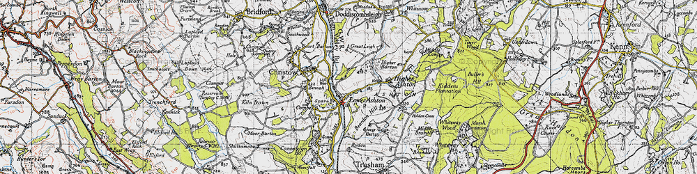 Old map of Lower Ashton in 1946