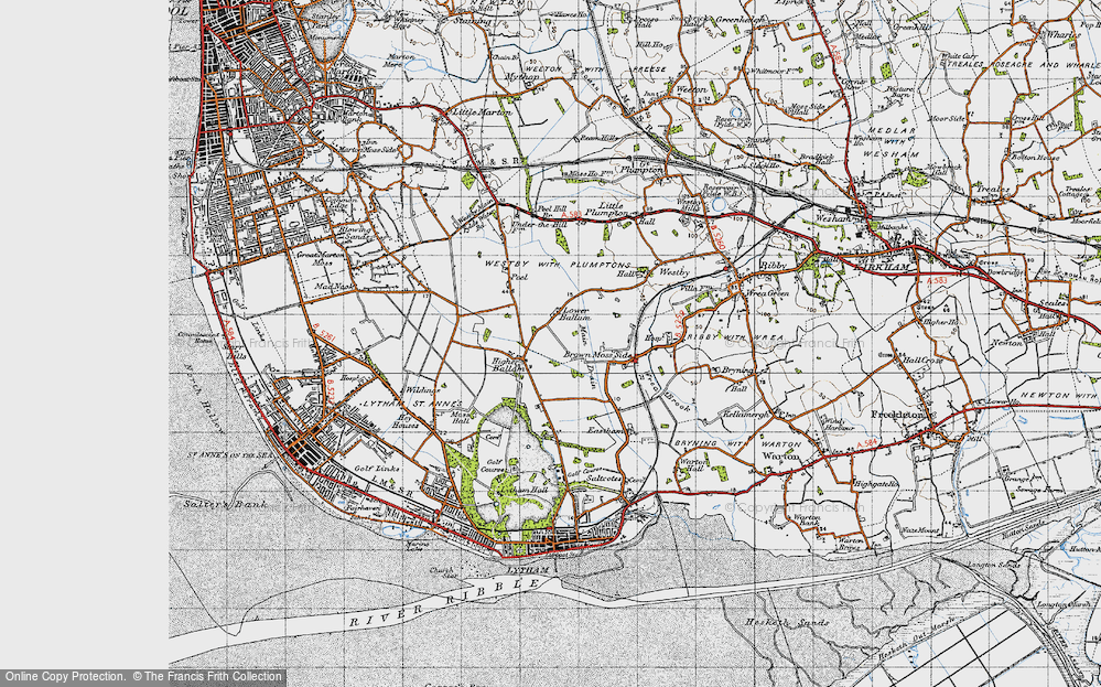 Old Map of Lower Ballam, 1947 in 1947