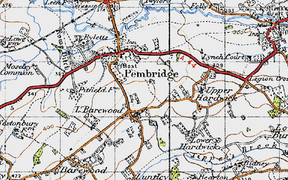 Old map of Lower Bearwood in 1947